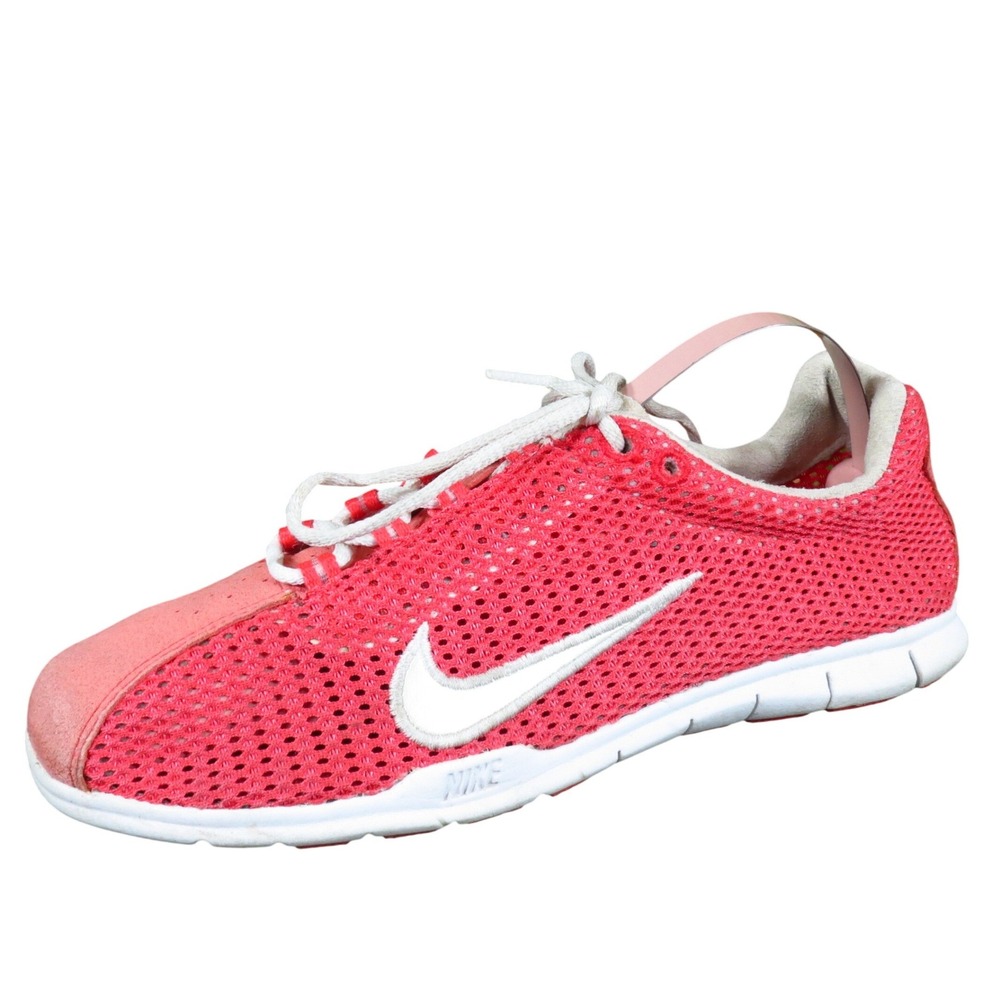 Nike Free Run+ Womens Running Shoes Size 5 Red White Mesh Athletic Sneakers